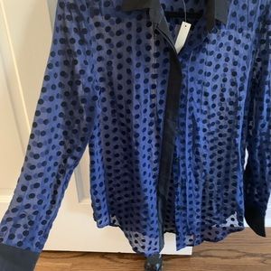 Madewell sheer polka dotted blouse